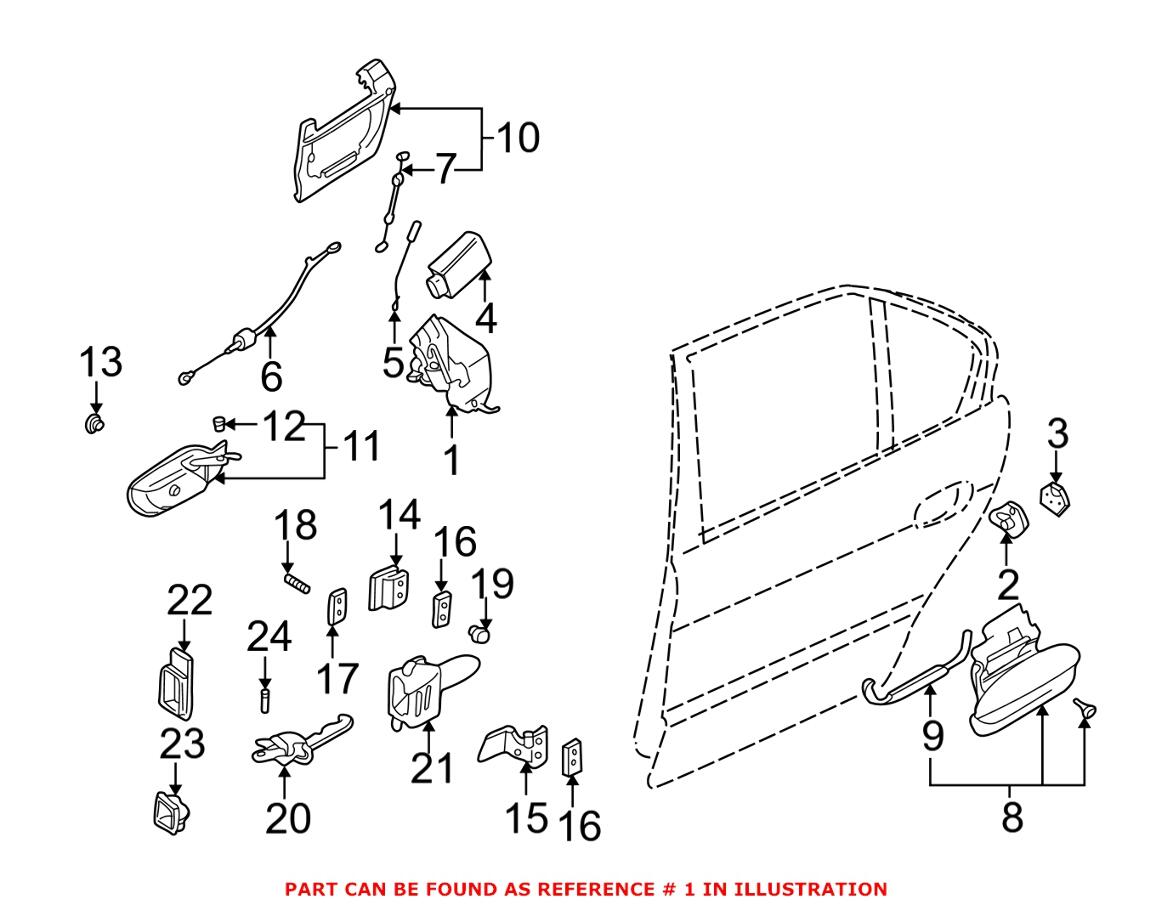 BMW Door Lock Actuator - Rear Driver Side 51228125671